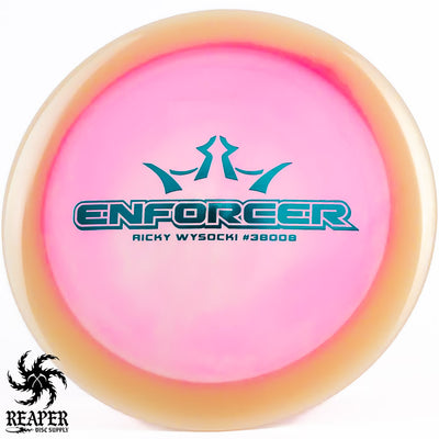 Dynamic Discs Lucid Moonshine Orbit Enforcer (Ricky Wysocki) 175g Pink-ish w/Teal Stamp