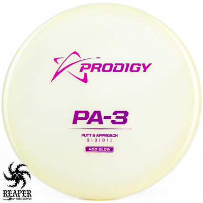 Prodigy 400 Glow PA-3 173g Glow w/Purple Sparkles Stamp