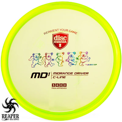 Discmania Grateful Dead C-Line MD1 (Dancing Bears) 179g Green w/Rainbow Stamp