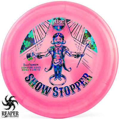 Discmania Show Stopper Swirly S-Line FD (Ella Hansen) 172g Pink w/Blue Flowers Stamp