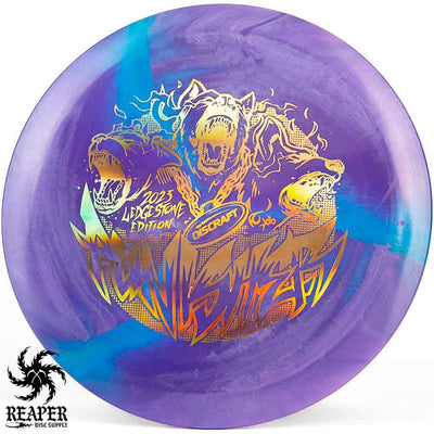 Discraft ESP Swirl Punisher (Ledgestone) 173g-174g Purple/Teal w/Gold Holo Stamp