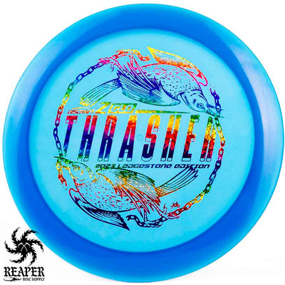 Discraft Z Glo Thrasher (Ledgestone) 173g-174g Blue w/Rainbow Stars Stamp