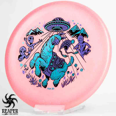 Infinite Discs Metal Flake Glow C-Blend Alpaca 173g-175g Pink-ish w/Blue Stamp