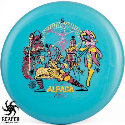 Infinite Discs Eric Oakley Signature P-Blend Glow Alpaca 175g Aqua w/Gold Glitter Stamp