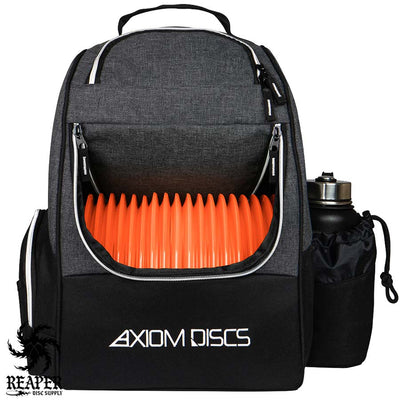 A black axiom disc golf bag and backpack