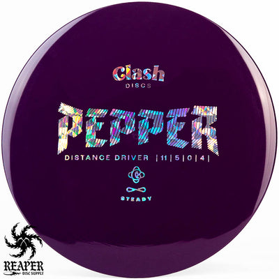 Clash Discs Steady Pepper 175g Purple w/Silver Shatter Stamp