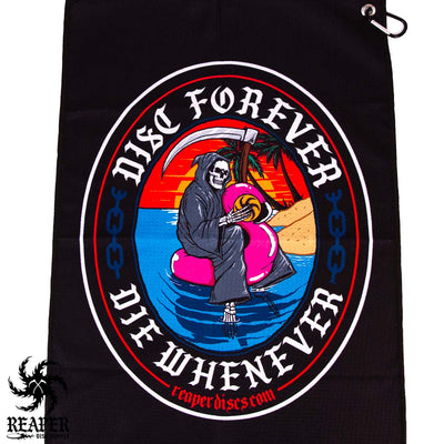 Disc Forever Die Whenever disc golf towel