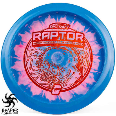 Discraft ESP Raptor (Aaron Gossage Tour Series 2023) 167g-169g Blue/Pink w/Orange Confetti Stamp