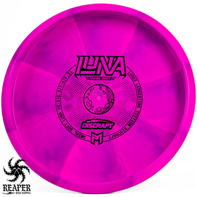 Discraft Swirl Soft Luna (Ledgestone Bottom Stamp) 173g Pink/Purple w/Black Stamp