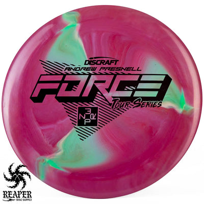 Discraft Swirly ESP Force (Andrew Presnell Tour Series) 173g-174g Unique w/Black Stamp