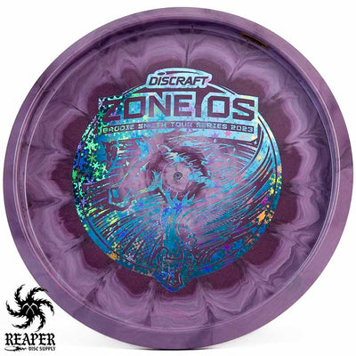 Discraft Swirly ESP Zone OS Brodie Smith 173g-174g Purple-ish w/Holo Snowflakes Stamp