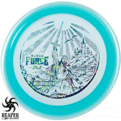 Discraft Z Glo Force 167g-169g Aqua w/Snowflakes Stamp