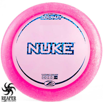 Discraft Z Lite Nuke 157g Pink w/Blue Leopard Stamp
