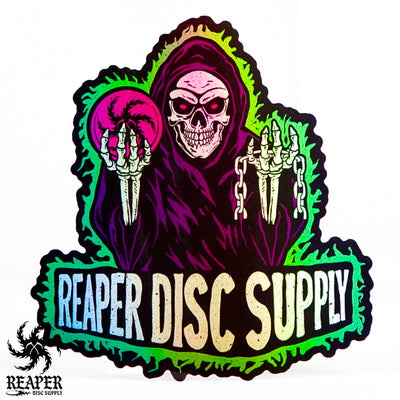 Electric Reaper holographic disc golf sticker