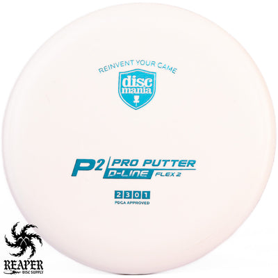 Discmania D-Line Flex 2 P2 174g White w/Teal Stamp