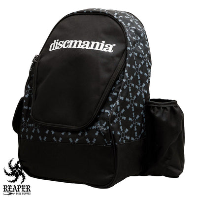 A front view of a black Discmania Fanatic Go Backpack