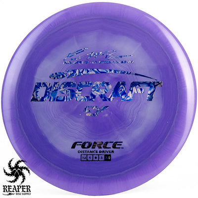 Discraft ESP Force 167g-169g Purple-ish w/Blue Roses Stamp