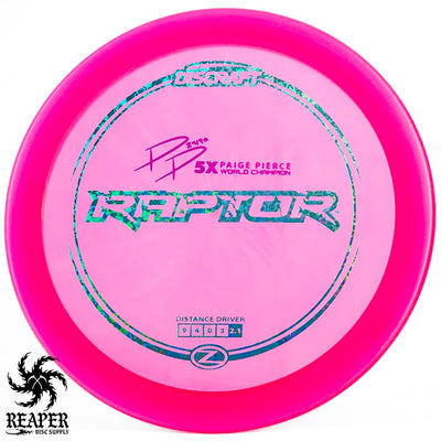 Discraft Z Raptor 173g-174g Pink w/Blue Hearts Stamp