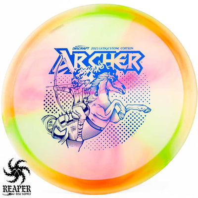 Discraft Z Swirl Archer (Ledgestone) 170g-172g Pink/Green w/Blue Stamp