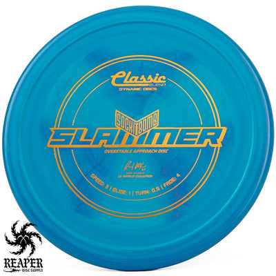 Dynamic Discs Classic Sockibomb Slammer 175g Teal/Purple w/Gold Stamp
