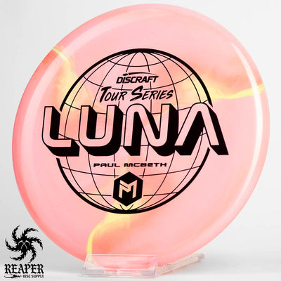 Discraft Swirly ESP Luna (Paul McBeth Tour Series) 173g-174g Pink w/Black Stamp