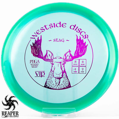 Westside Discs VIP Stag 168g Aqua w/Purple Stamp